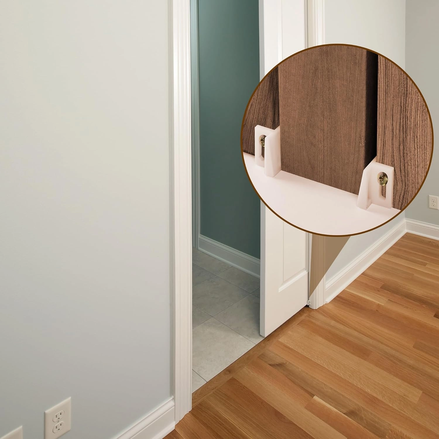 7/8" Pocket Door Ball Bearing Quad Hangers Fit 7/8" C.T.C. V Type Tracks, Upgraded N 7449 with Quick-Release, Min. 1" Thick Doors, 2 Pack
