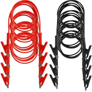 8 Pcs Alligator Clips 3.3 Ft, 14 Gauge Jumper Wires Alligator Clips Electrical Set Dual Ended Crocodile Alligator Clips, Test Flexible Cable for Electrical Testing