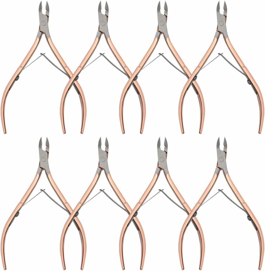 8Pieces Cuticle Trimmer Cuticle Nipper Cuticle Remover Cuticle Cutter Stainless Steel Cuticle Cutter Clipper Nail Tools for Fingernails and Toenails (Rose)