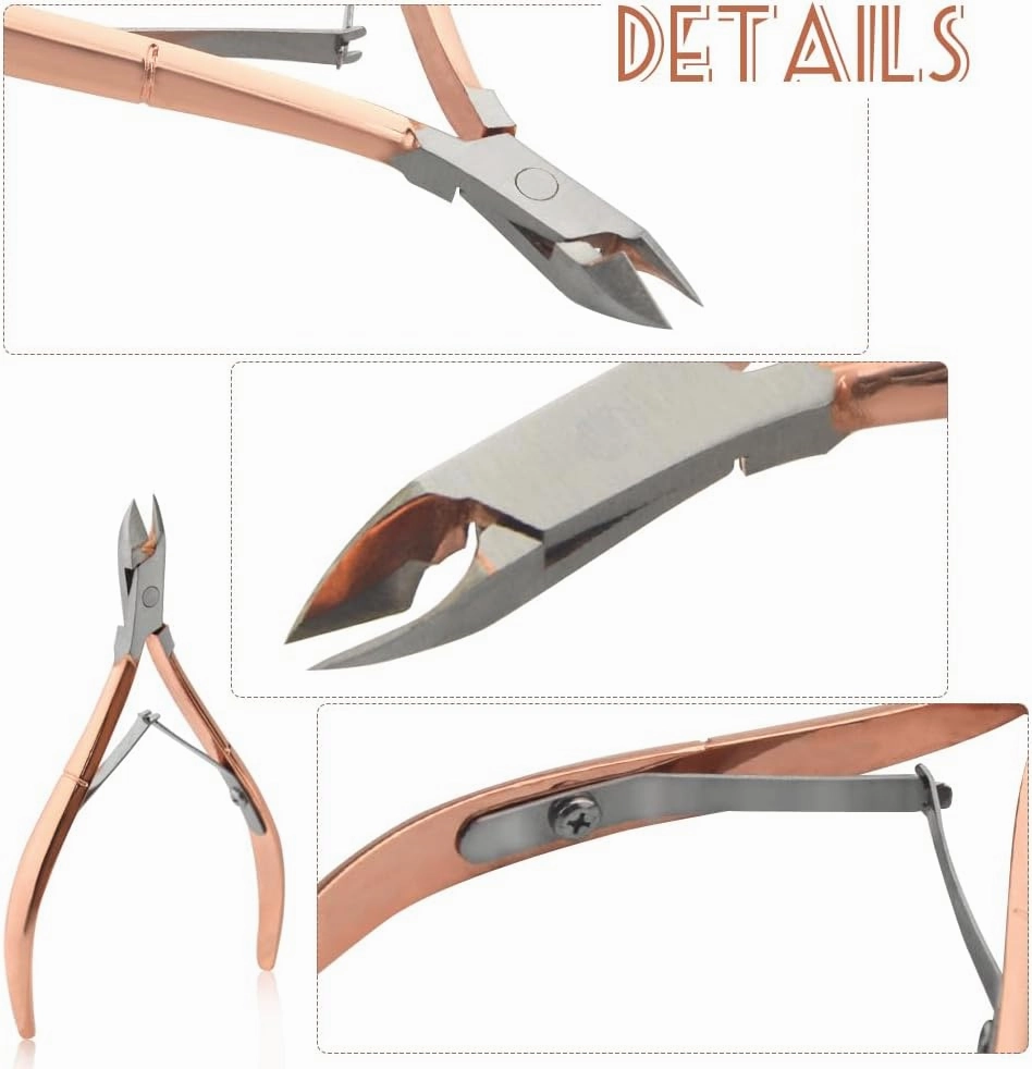 8Pieces Cuticle Trimmer Cuticle Nipper Cuticle Remover Cuticle Cutter Stainless Steel Cuticle Cutter Clipper Nail Tools for Fingernails and Toenails (Rose)