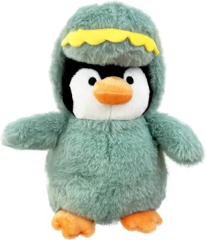 9 Inch Plush Penguin Toy with Dinosaur Hat - Soft Stuffed Animal Gift for Kids, Birthday & Christmas Cute Collectible Plush (Green Dinosaur Hat)