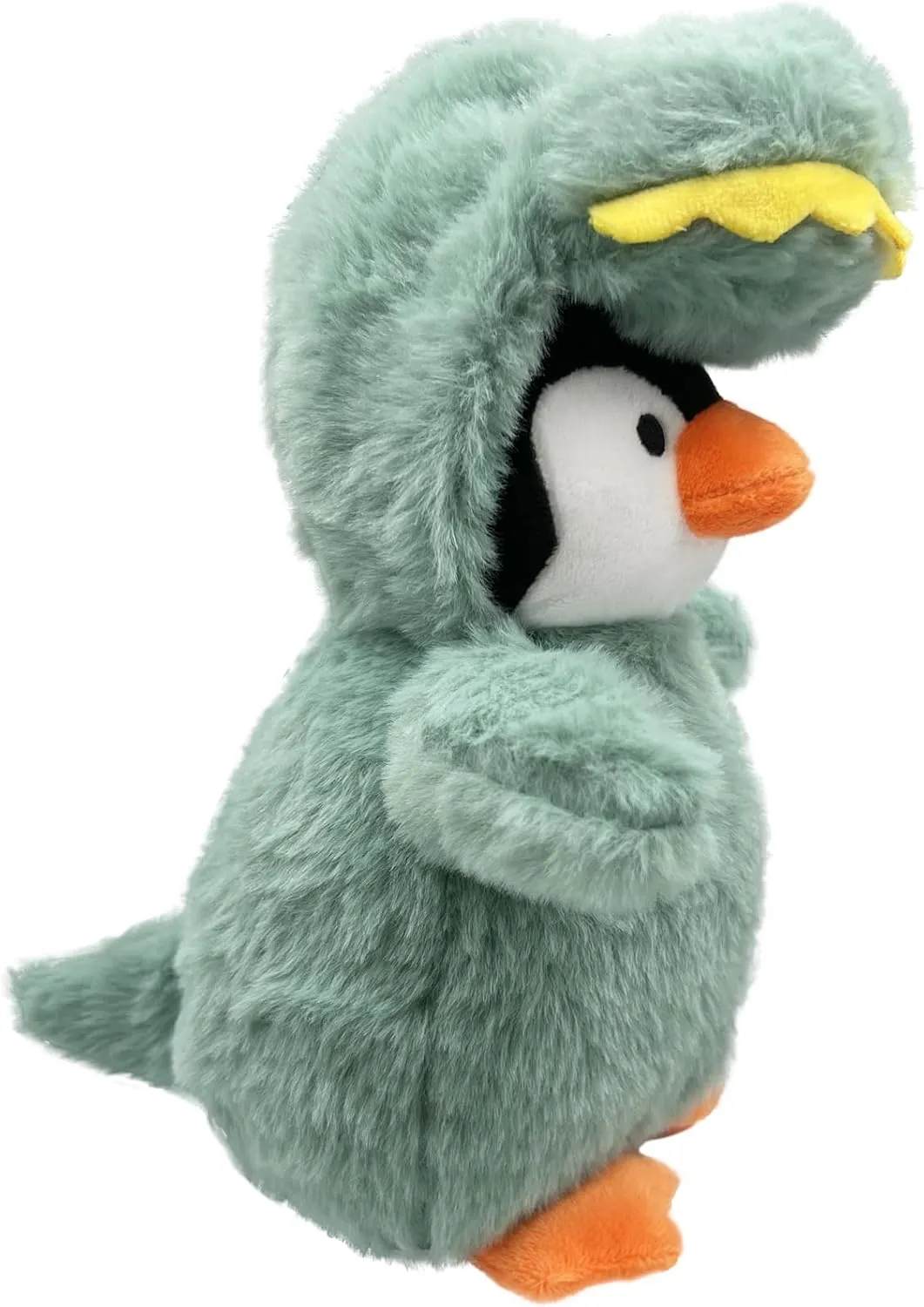 9 Inch Plush Penguin Toy with Dinosaur Hat - Soft Stuffed Animal Gift for Kids, Birthday & Christmas Cute Collectible Plush (Green Dinosaur Hat)