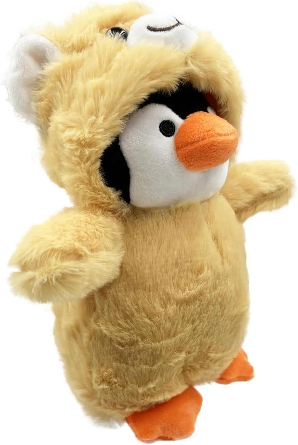 9 Inch Plush Penguin Toy with Teddy Bear Hat - Soft Stuffed Animal Gift for Kids, Birthday & Christmas Cute Collectible Plush (Bear Hat)