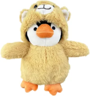 9 Inch Plush Penguin Toy with Teddy Bear Hat - Soft Stuffed Animal Gift for Kids, Birthday & Christmas Cute Collectible Plush (Bear Hat)