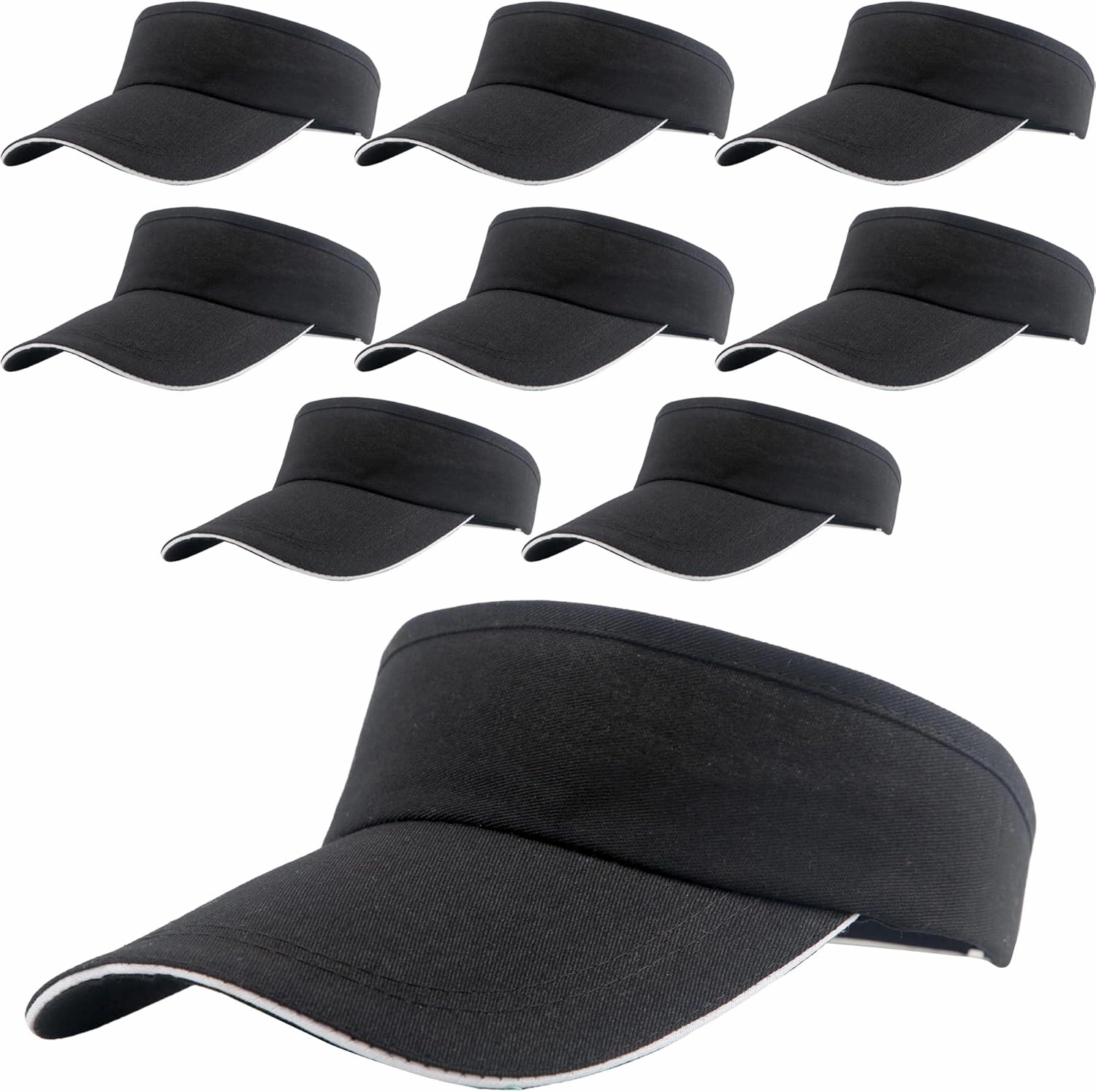 9 Pieces Adult Sun Visor Adjustable Visor Hat UV Protection Sun Hat for Women Men Summer Beach Outdoor Activities