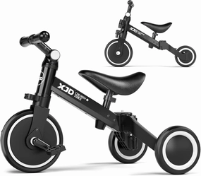 ﻿XJD 5 in 1 Toddler Bike, Tricycle for Toddlers 1-3 with Adjustable Seat Height, Removable Pedals, Ideal Balance Bike Birthday Gifts and Toys for Boys and Girls