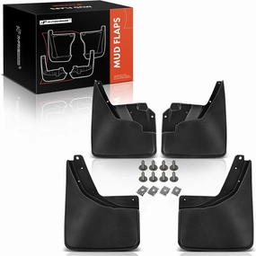 A-Premium Set of 4PCS Mud Flaps Splash Guards Mudguards Mudflaps with Hardware Kits Accessory Compatible with Hummer H3 2006 2007 2008 2009 2010, Sport Utility, Black Color, Front LH RH and Rear LH RH