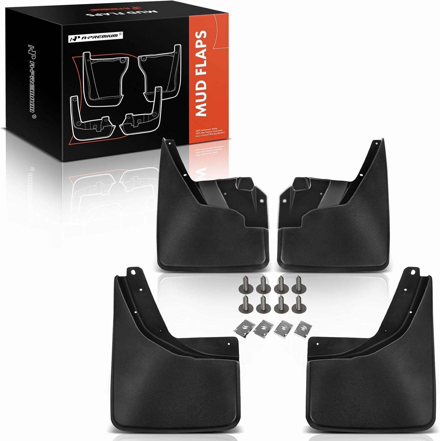 A-Premium Set of 4PCS Mud Flaps Splash Guards Mudguards Mudflaps with Hardware Kits Accessory Compatible with Hummer H3 2006 2007 2008 2009 2010, Sport Utility, Black Color, Front LH RH and Rear LH RH
