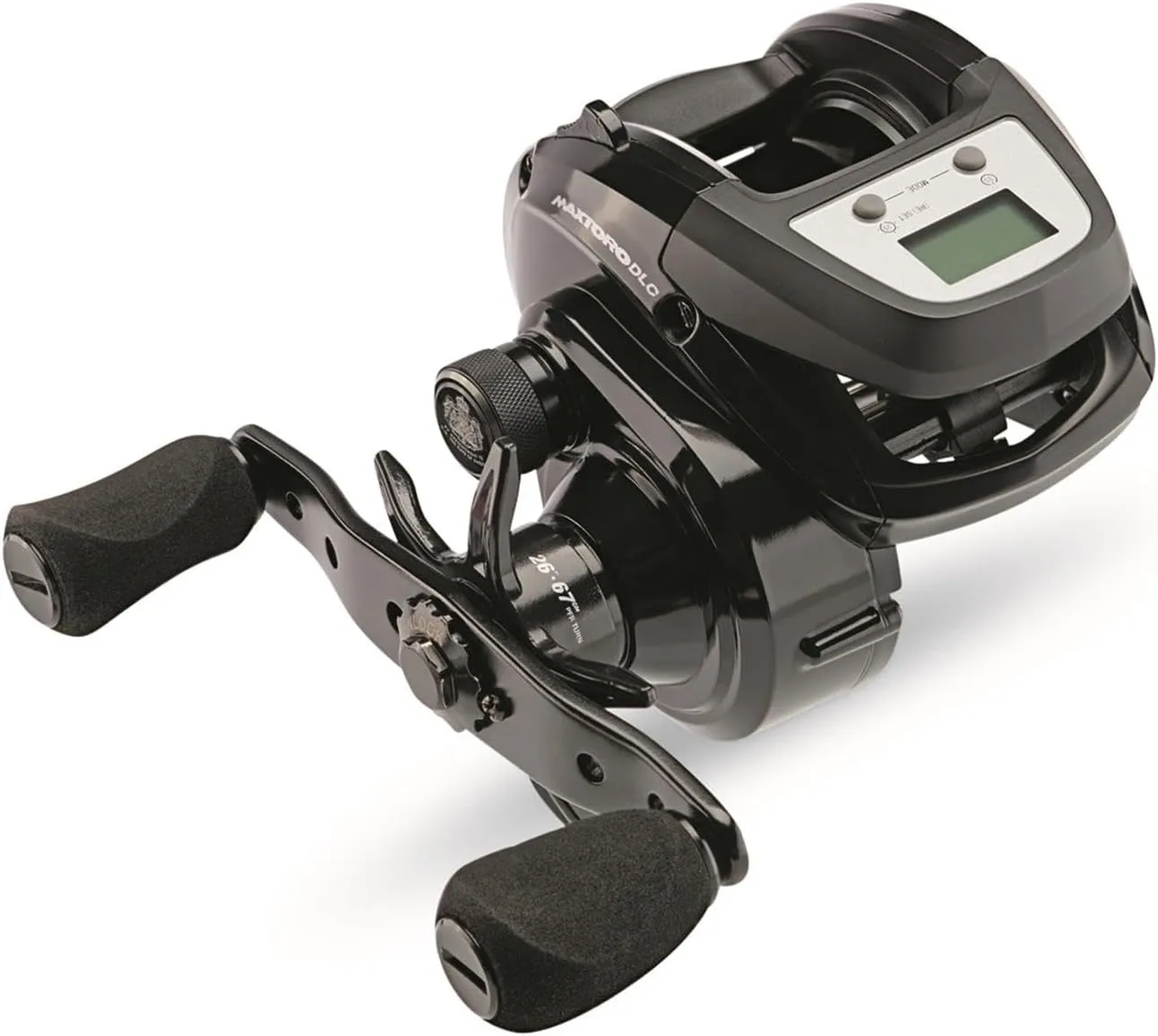 Abu Garcia Max Digital Line Counter Low Profile Baitcast Reel, Size 50LP (1498728), Carbon Fiber Star Drag, Max of 20lb | 9.0kg, Durable, Lightweight and Strong,Black