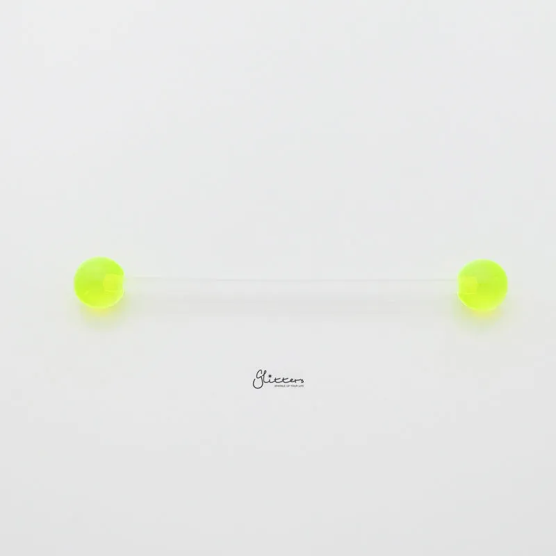 Acrylic Balls Flexible PTFE Industrial Barbell - Green