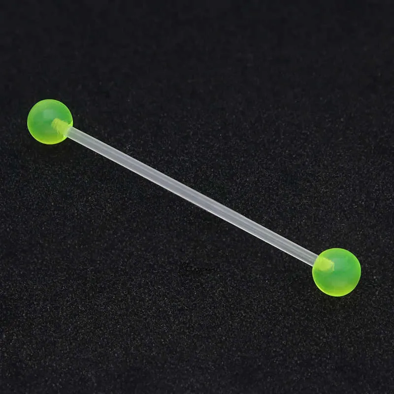 Acrylic Balls Flexible PTFE Industrial Barbell - Green