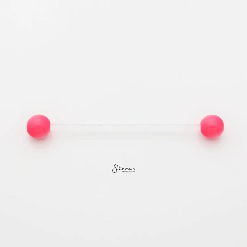 Acrylic Balls Flexible PTFE Industrial Barbell - Red