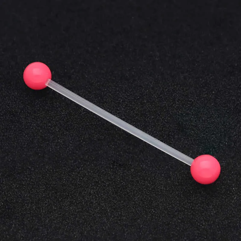 Acrylic Balls Flexible PTFE Industrial Barbell - Red