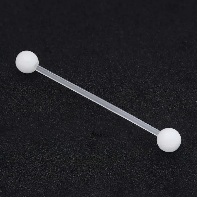 Acrylic Balls Flexible PTFE Industrial Barbell - White