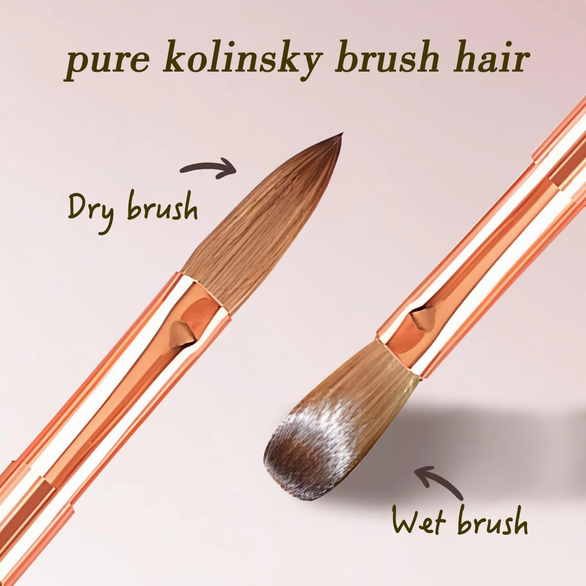 Acrylic Nail Brush Size 6, 100% Pure Kolinsky Nail Art Brushes Sturdy Handle Oval Shaped Acrylic Powder Nail Design Tools for Professional Manicure DIY Home Salon (Yellow)