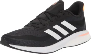adidas Women's Supernova Running Shoe, Black/White/Light Flash Orange, 5