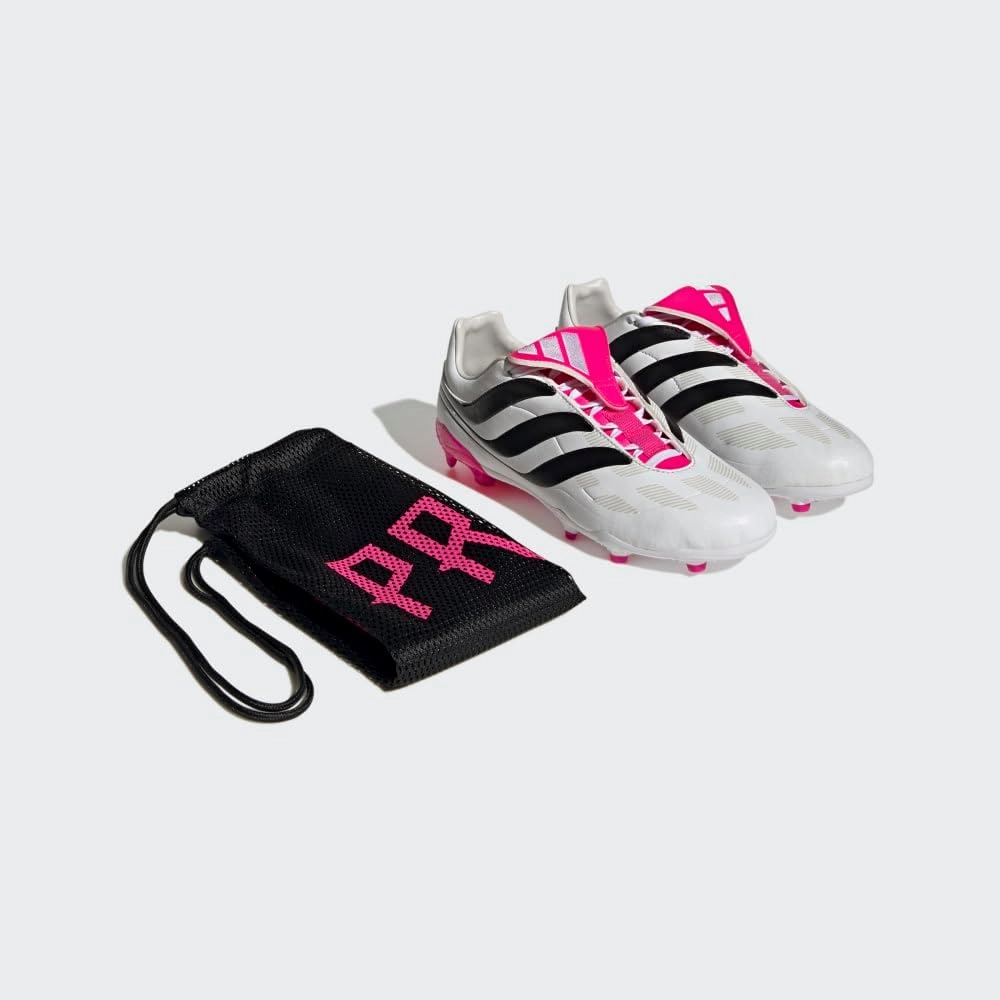 adidas Predator Precision.3 Youth Firm Ground Soccer Shoes - Fold-Over Tongue, Soft Leather Forefoot, Firm Ground Outsole, Lightweight Synthetic Upper