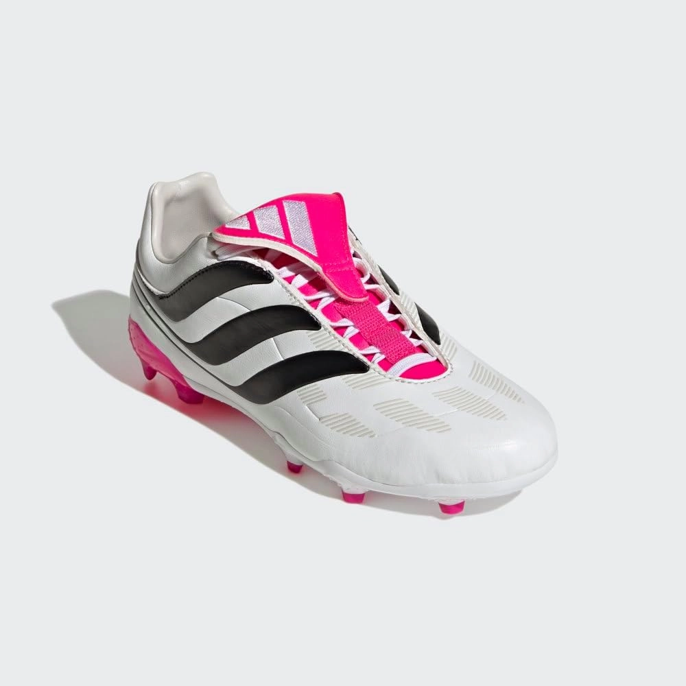 adidas Predator Precision.3 Youth Firm Ground Soccer Shoes - Fold-Over Tongue, Soft Leather Forefoot, Firm Ground Outsole, Lightweight Synthetic Upper
