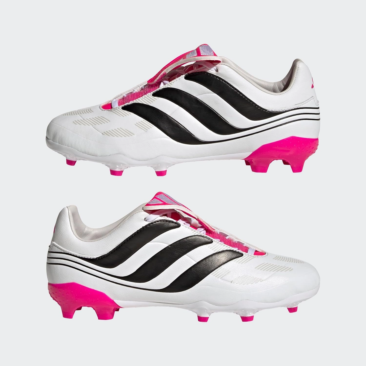 adidas Predator Precision.3 Youth Firm Ground Soccer Shoes - Fold-Over Tongue, Soft Leather Forefoot, Firm Ground Outsole, Lightweight Synthetic Upper