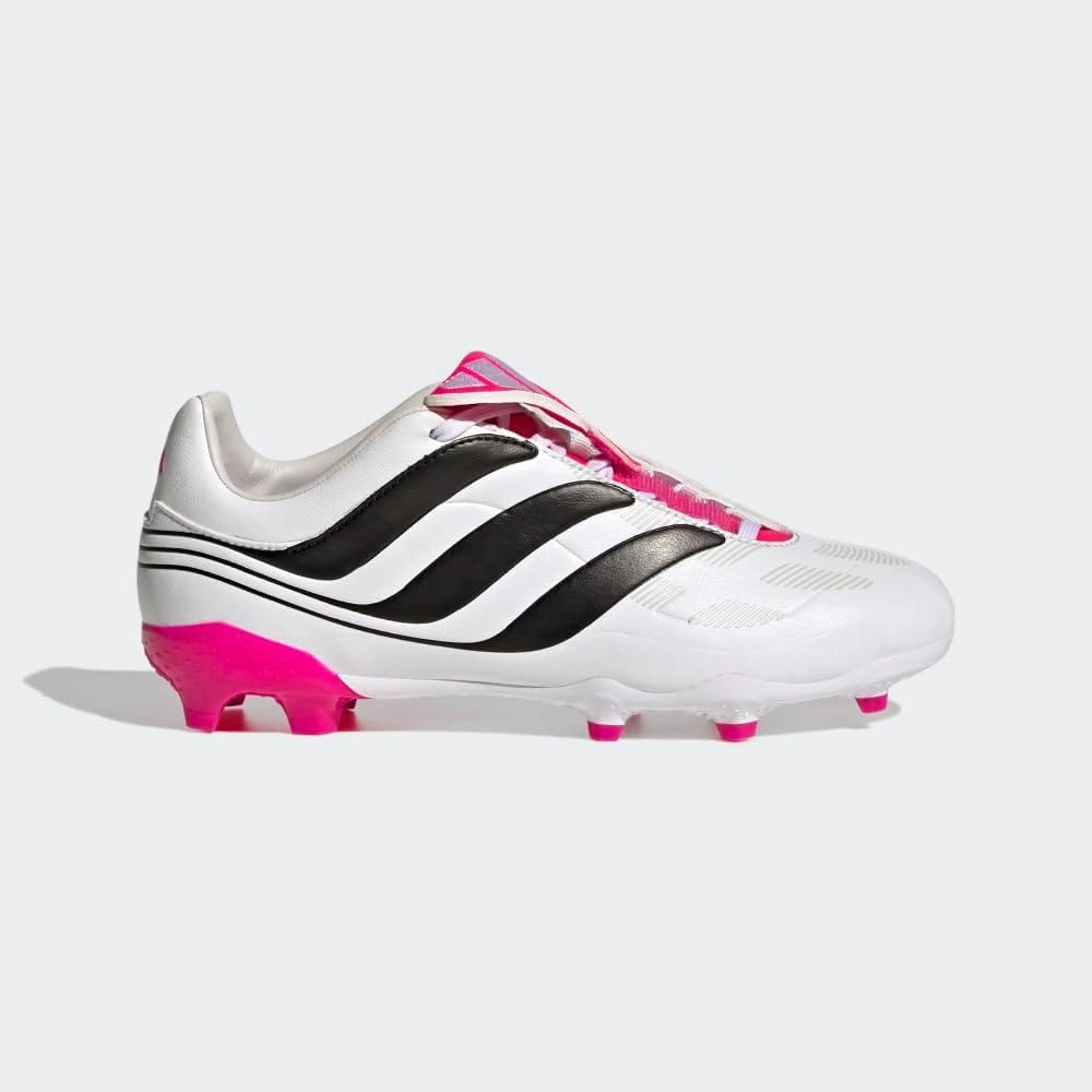 adidas Predator Precision.3 Youth Firm Ground Soccer Shoes - Fold-Over Tongue, Soft Leather Forefoot, Firm Ground Outsole, Lightweight Synthetic Upper