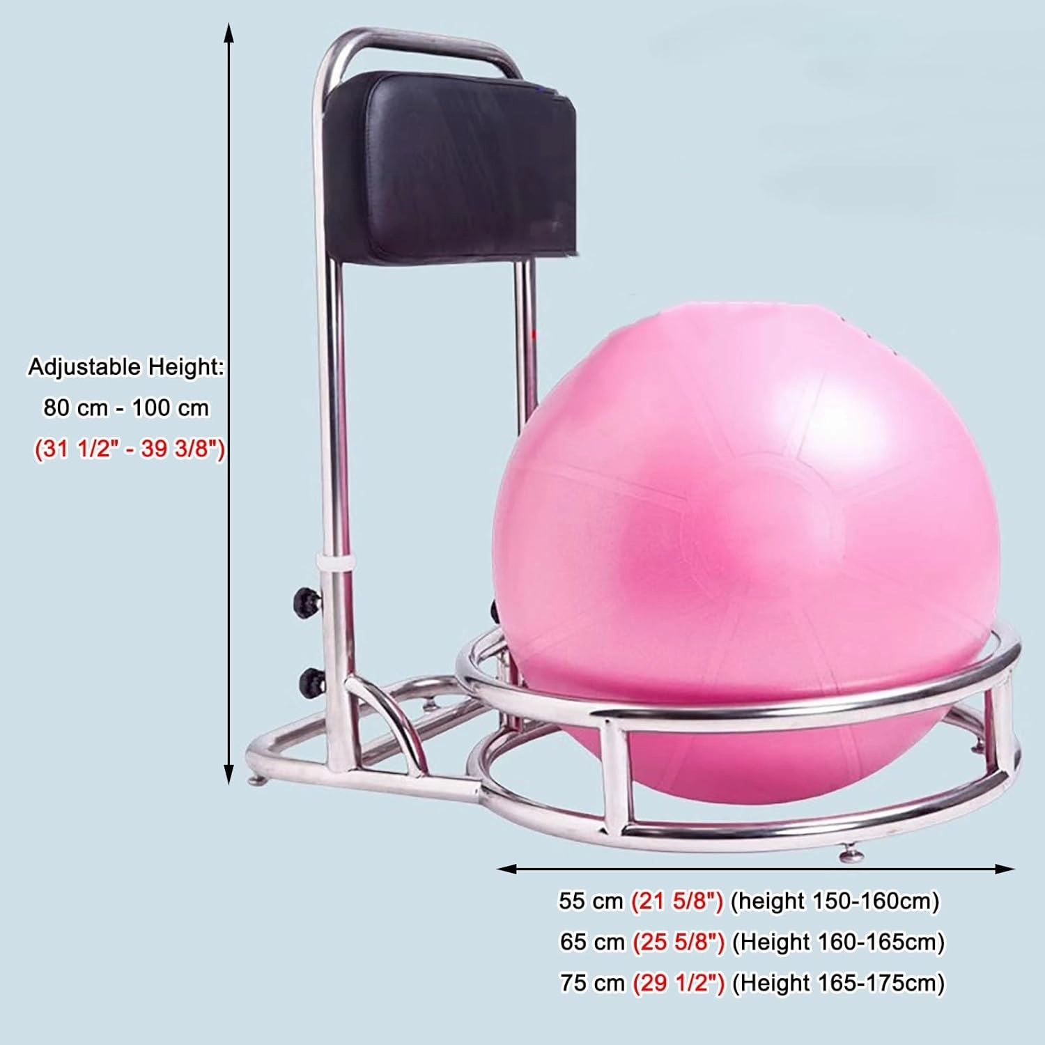 Adjustable Birthing Ball and Ball Holder Set, Anti Burst Pregnancy Ball for Sports Exercise, Pregnancy Labor and Delivery Midwifery Chair Stools (Size : 55cm (Height 150-160cm))