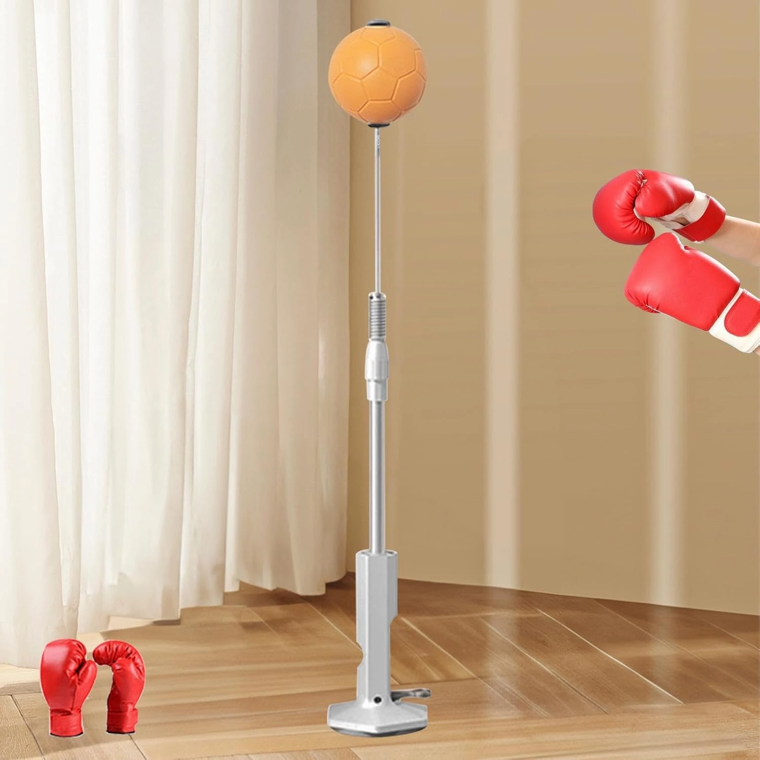 Adjustable Height Punching Bag with Suction Cup for Fitness Workouts