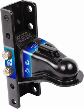 Adjustable Trailer Coupler and 5-Position Channel Bracket Kit, 2-5/16" Hitch Ball,Capacity 14000 lbs,Black