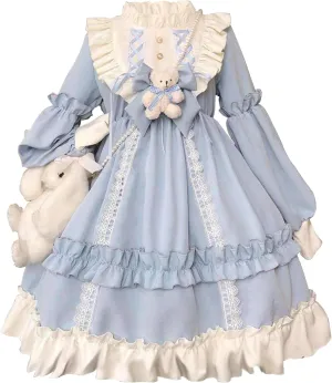 Adove Kawaii Lolita Dress for Women Long Sleeve Lolita Dresses for Teen Girls