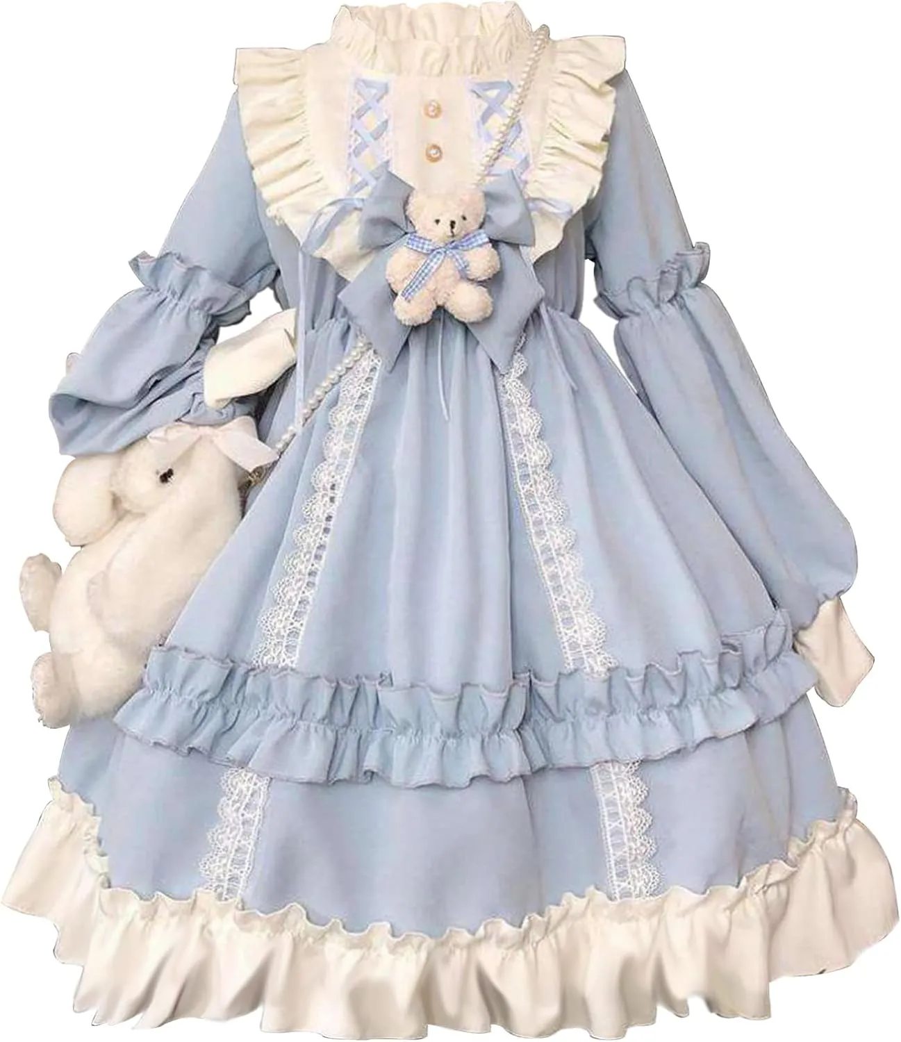 Adove Kawaii Lolita Dress for Women Long Sleeve Lolita Dresses for Teen Girls