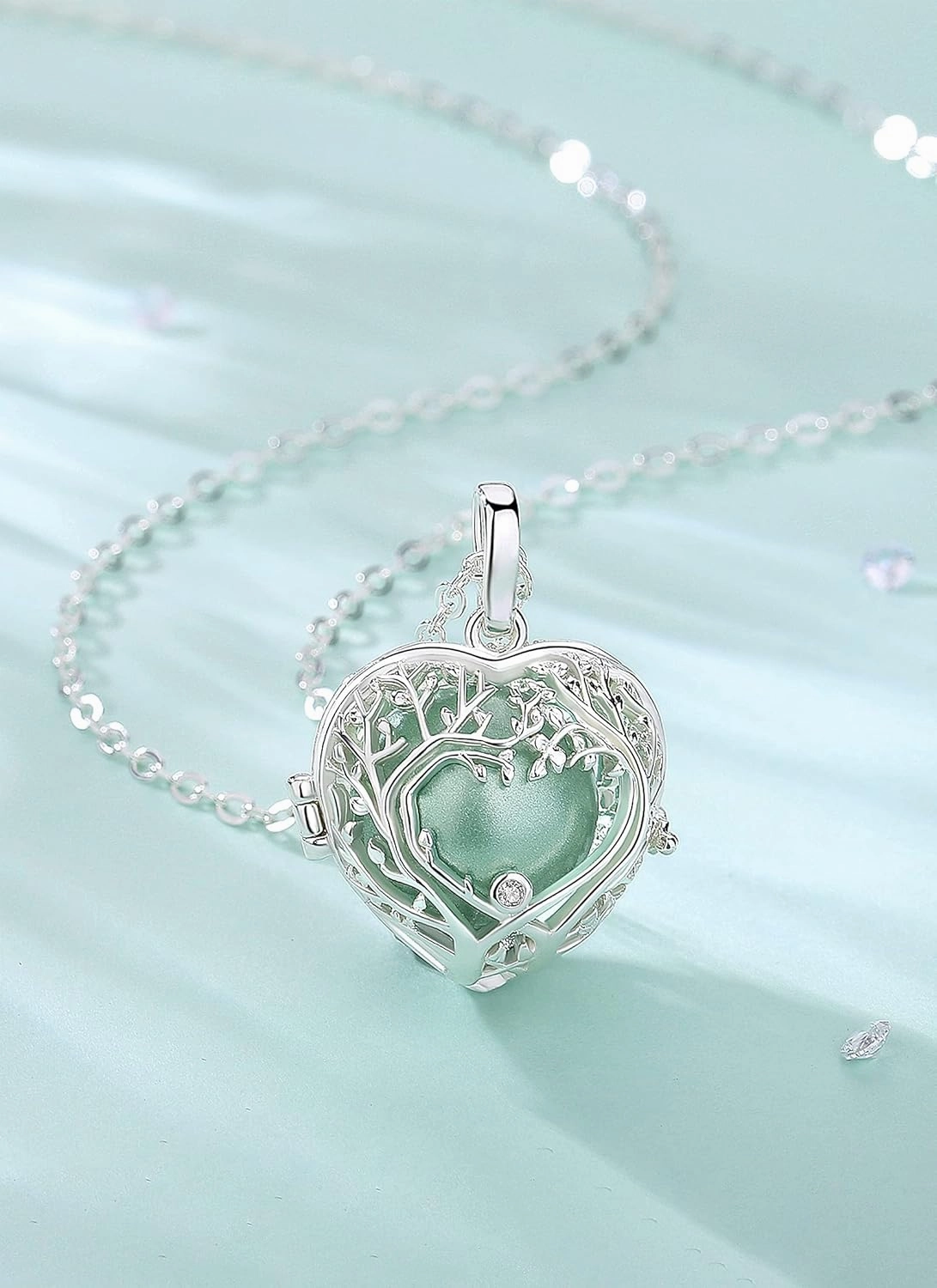 AEONSLOVE Harmony Ball Necklace Heart Angel Chime Caller, Balls 18MM Llamador De Angeles Bola Necklace Pregnancy Gifts - 30 & 45 Chains