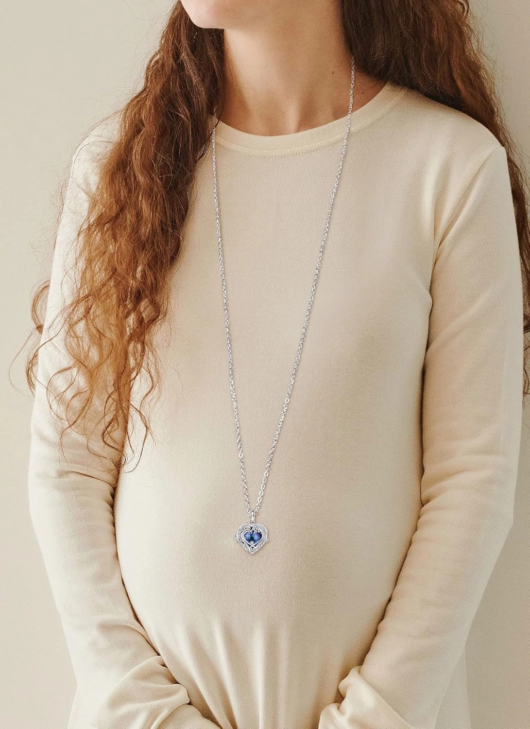 AEONSLOVE Harmony Ball Necklace Heart Angel Chime Caller, Balls 18MM Llamador De Angeles Bola Necklace Pregnancy Gifts - 30 & 45 Chains