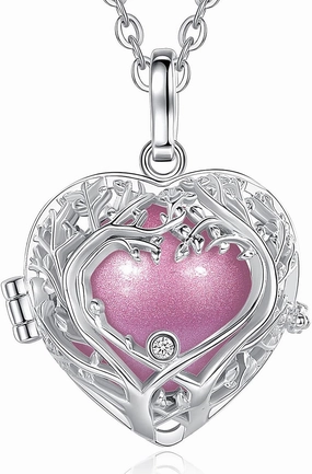 AEONSLOVE Harmony Ball Necklace Heart Angel Chime Caller, Balls 18MM Llamador De Angeles Bola Necklace Pregnancy Gifts - 30 & 45 Chains