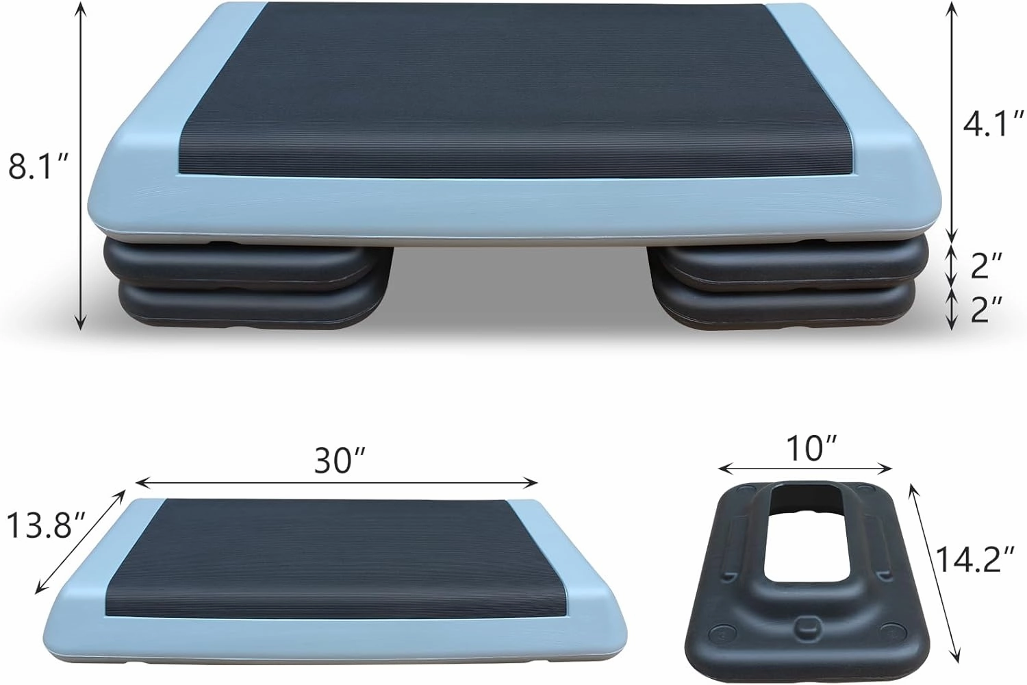 Aerobic Step Platform Height Adjustable Workout Step for Fitness Strength Training with Risers Exercise Platform for Home Gym