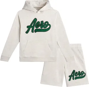 AEROPOSTALE Boys' Shorts Set - 2 Piece Fleece Pullover Hoodie Sweatshirt and Shorts - Boys' Matching Outfit Set (Sizes:8-12)