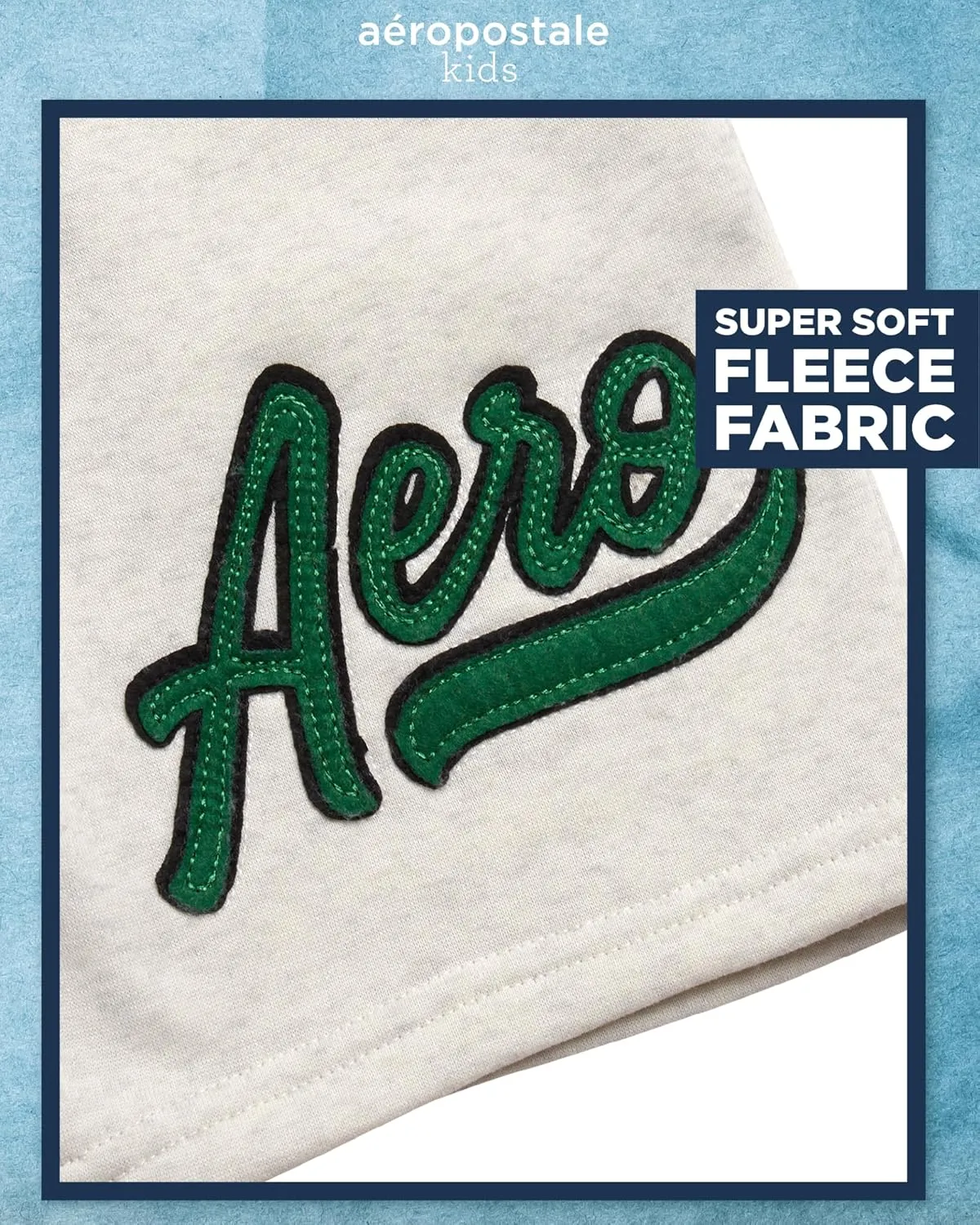 AEROPOSTALE Boys' Shorts Set - 2 Piece Fleece Pullover Hoodie Sweatshirt and Shorts - Boys' Matching Outfit Set (Sizes:8-12)