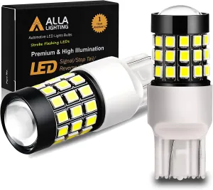 Alla Lighting Upgraded T20 7440 7443 Strobe LED Brake Stop or Back-up Reverse Lights Bulbs, 6000K Xenon White, 7441 W21W 7440LL 7443LL Flashing Lamps Replacement