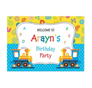 Alphabets and Train Theme Backdrop