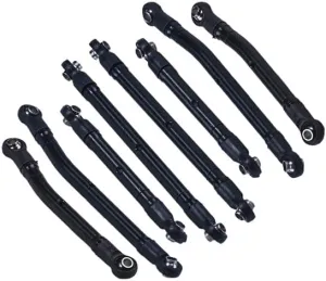 Aluminum 6061-T6 High Clearance Adjustable Link Set for Traxxas 1:18 TRX4M K10 High Trail Crawler 97064-1 Upgrade Parts - Black