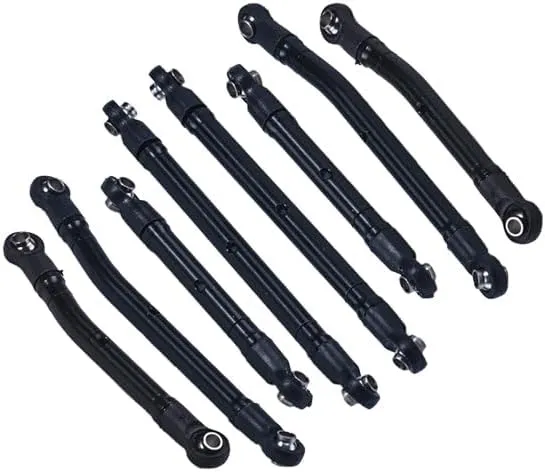 Aluminum 6061-T6 High Clearance Adjustable Link Set for Traxxas 1:18 TRX4M K10 High Trail Crawler 97064-1 Upgrade Parts - Black