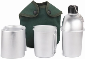 ALUMINUM CANTEEN CUP WOOD STOVE SET FOR CAMPING HIKING BACKPACKING