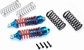 Aluminum Front Adjustable Spring Damper with Aluminum Ball Top & Ball Ends for 1/10 Traxxas Rustler VXL Stadium Truck - 1Pr Set Blue