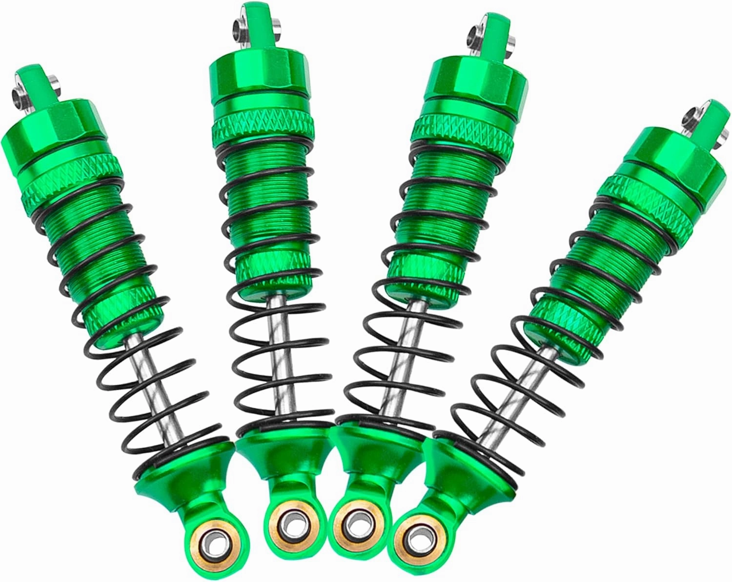 Aluminum Front & Rear Shocks Absorber Dampers Suspension Shocks #7660 7665 Compatible with Traxxas 1/18 LaTrax Teton Desert Prerunner RC Car (Green)