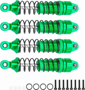 Aluminum Front & Rear Shocks Absorber Dampers Suspension Shocks #7660 7665 Compatible with Traxxas 1/18 LaTrax Teton Desert Prerunner RC Car (Green)