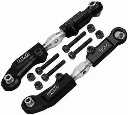 Aluminum Stainless Steel Adjustable Front Steering Tie Rod For Arrma 1:7 LIMITLESS-ARA109011 / LIMITLESS V2-ARA7116V2 / INFRACTION-ARA109001 / INFRACTION V2-ARA7615V2 / 1:8 TYPHON 6S-ARA106046 - Black