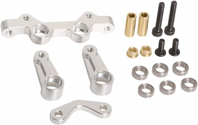 Aluminum Steering Bellcranks Set with Ball Bearings for Tamiya 1/10 Fighter NXGEN DT-04 RC Car (Silver)