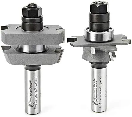 Amana Tool - 55432 Carbide Tipped Adjustable Straight with Bevel Instile & Rail System 1