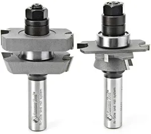 Amana Tool - 55432 Carbide Tipped Adjustable Straight with Bevel Instile & Rail System 1