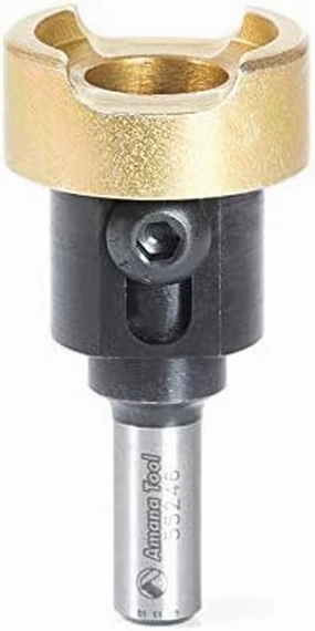 Amana Tool - 55246 Adjustable Depth Stop & No-Thrust Ball Bearing Adapter 1-1/4 Dia x 3