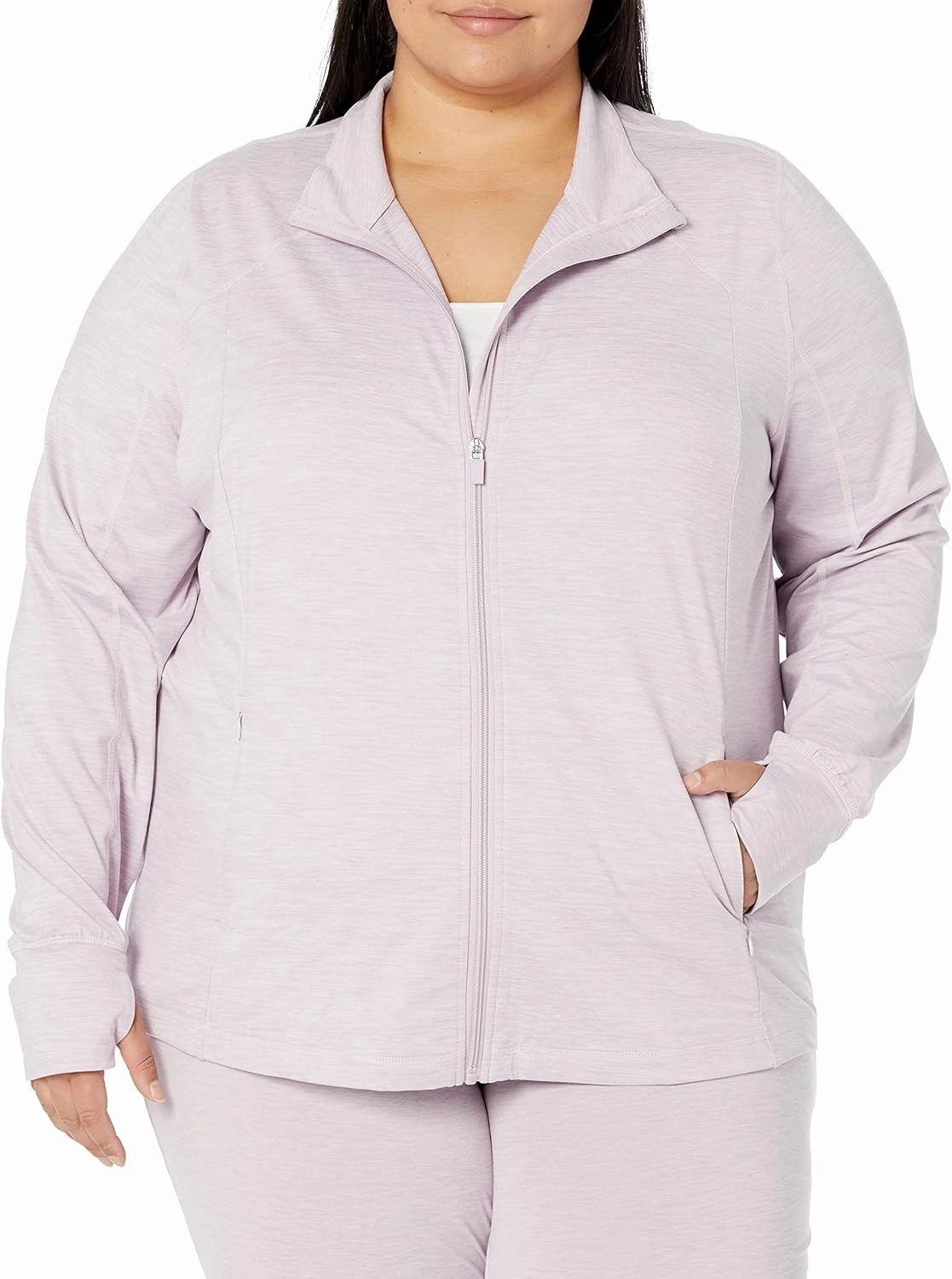 Amazon Essentials Women's Fleece Full-Zip Jacket - Brushed Tech Stretch (Available in Plus Size)