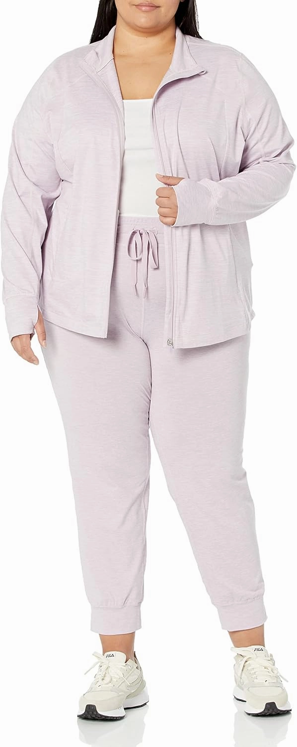 Amazon Essentials Women's Fleece Full-Zip Jacket - Brushed Tech Stretch (Available in Plus Size)
